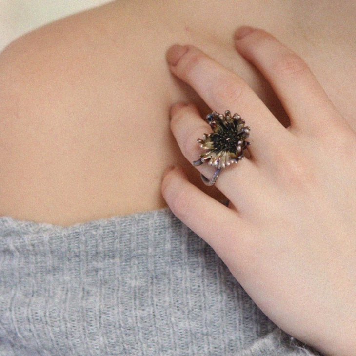 Кольцо в серебре Fleur de Magique, Хризантема, фото 1