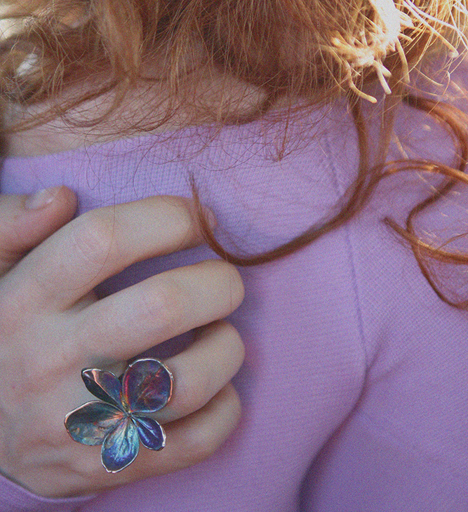 Кольцо в серебре Fleur de Magique, Гортензия, фото 2