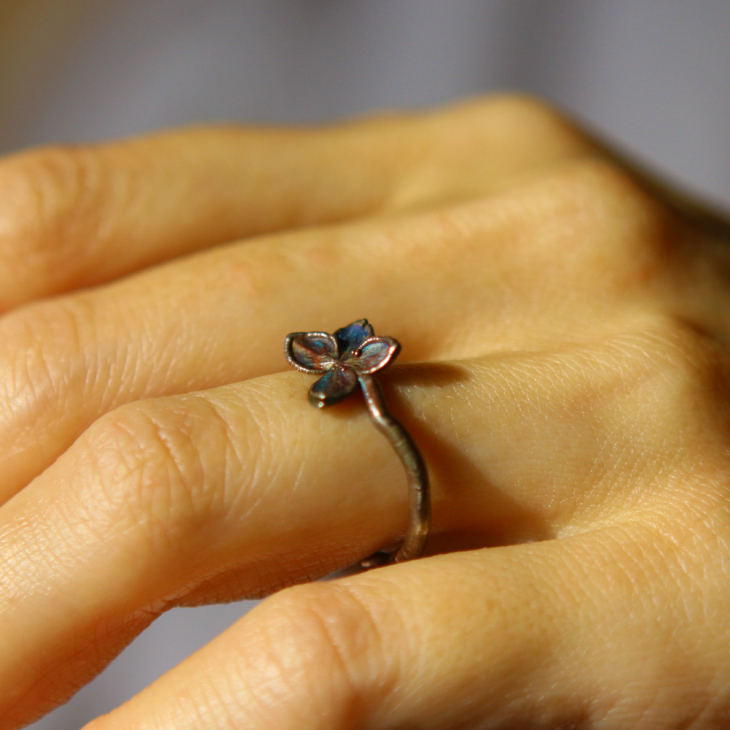 Ring in silver, Hydrangea , фото 2