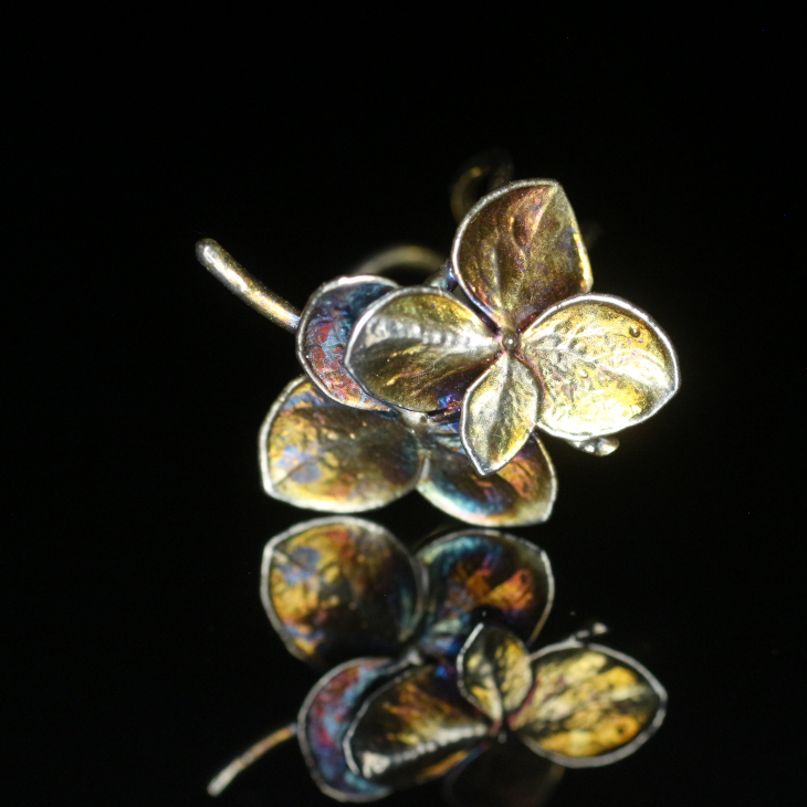 Cuff in silver, Hydrangea, фото 4