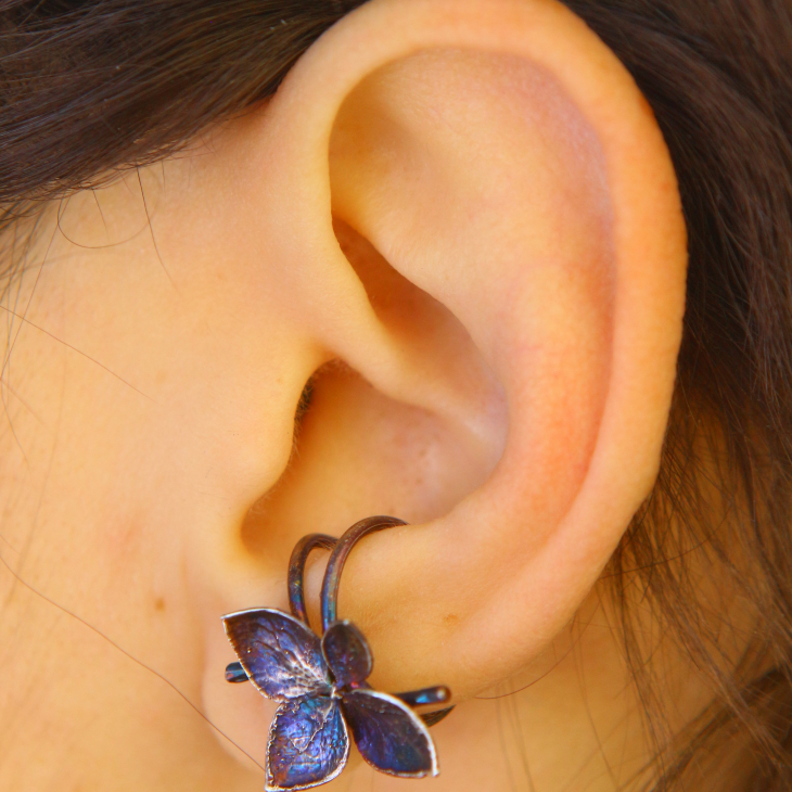 Cuff in silver, Hydrangea , фото 2