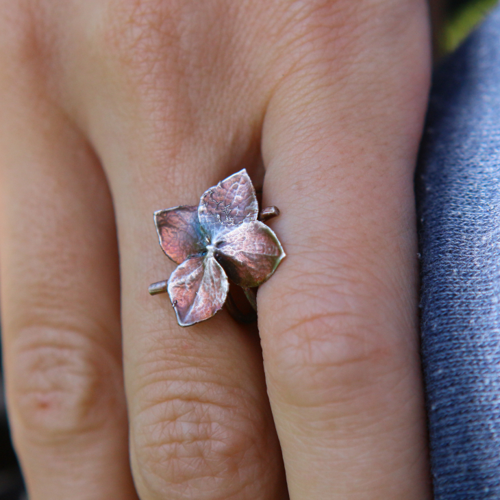 Cuff in silver, Hydrangea , фото 2