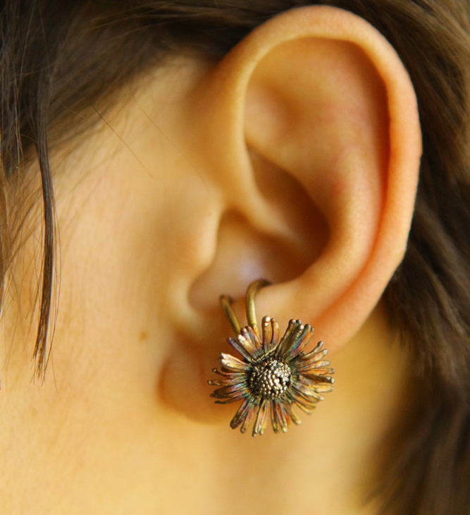Cuff in silver, Chamomile, фото 2