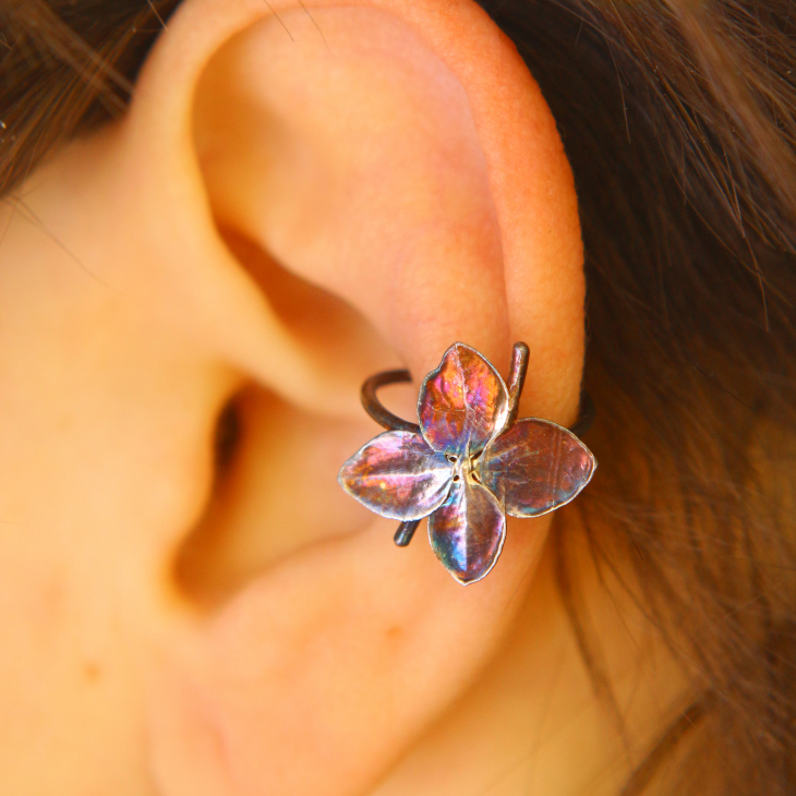 Cuff in silver, Hydrangea , фото 2