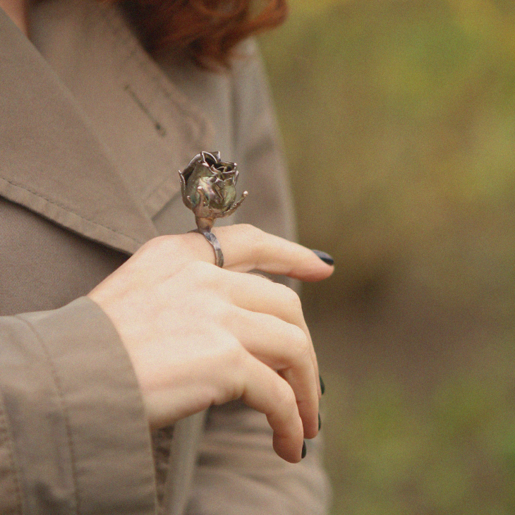 Кольцо в серебре Fleur de Magique, Роза, фото 2