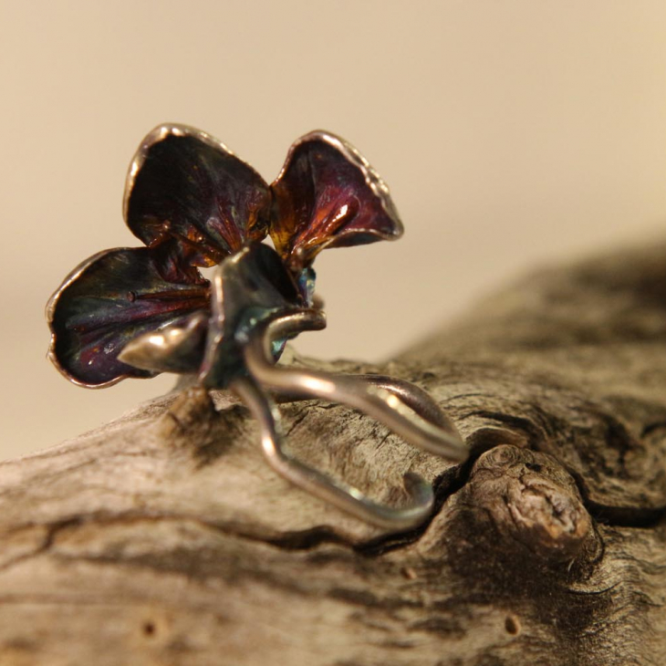 Кольцо в серебре Fleur de Magique, Вишня, фото 1