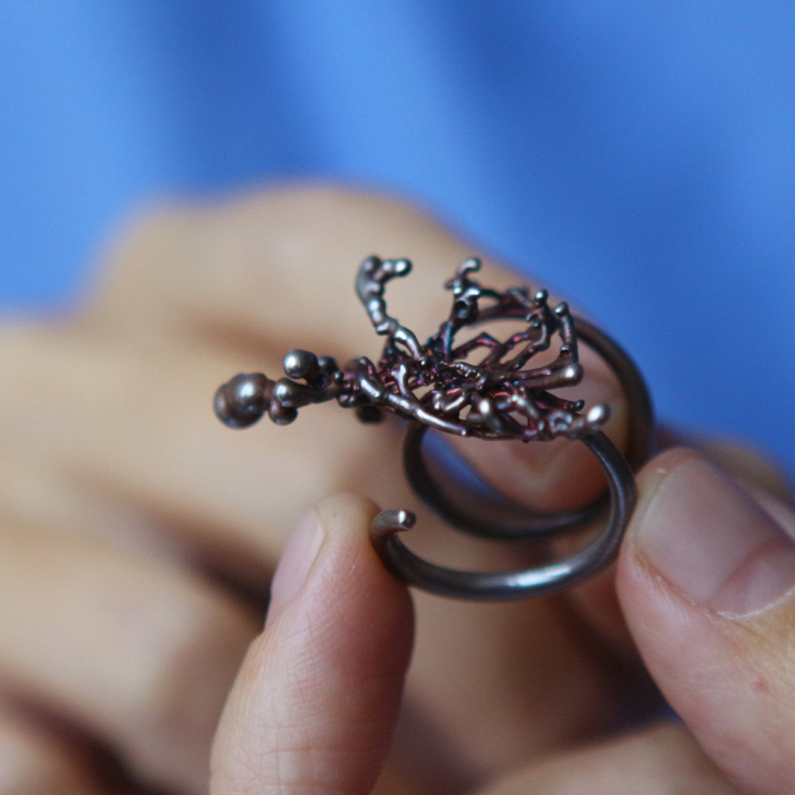 Ring in silver, Lichen, фото 2