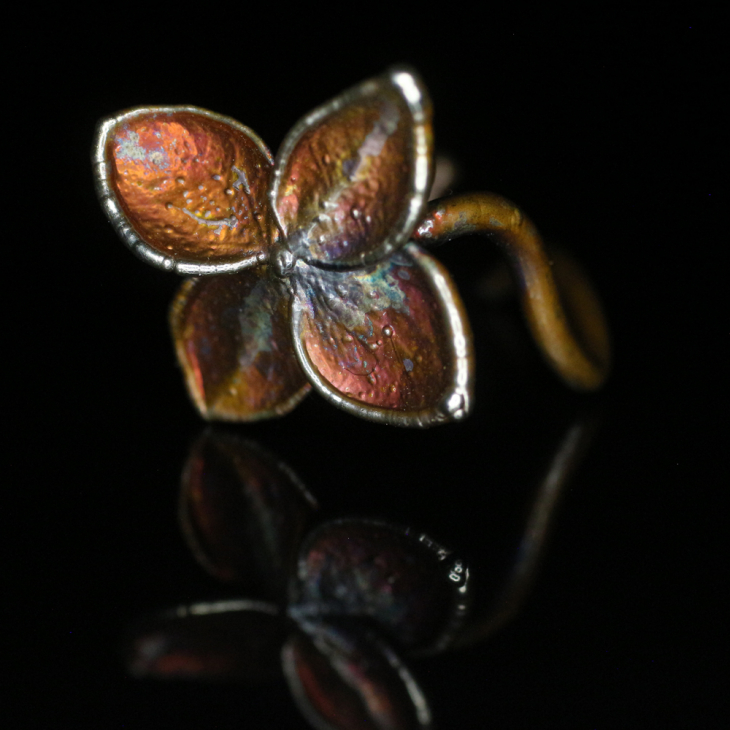 Ring in silver, Hydrangea , фото 4