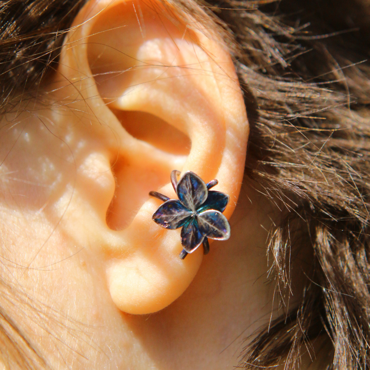 Cuff in silver, Hydrangea , фото 2