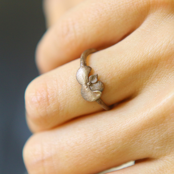 Ring in silver, Hydrangea , фото 2