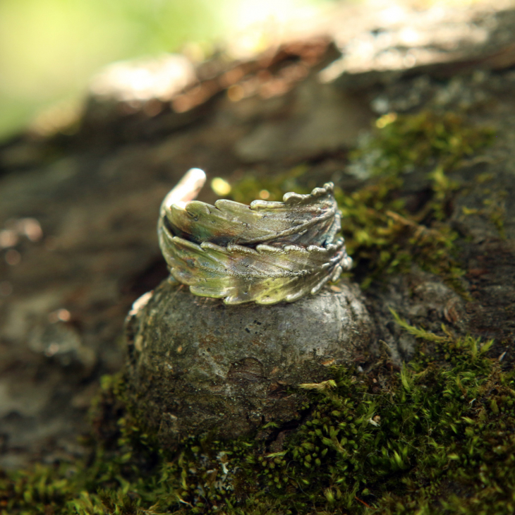 Кольцо в серебре Melancholy, Каннабис , фото 6