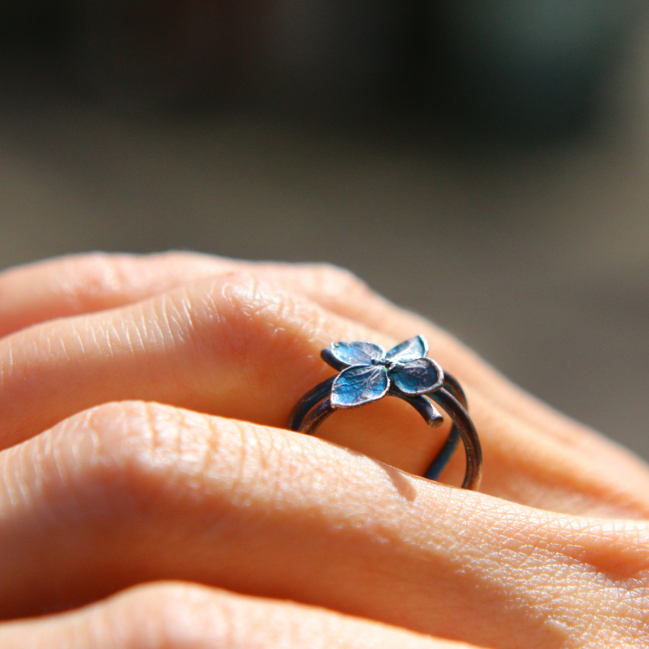 Cuff in silver, Hydrangea , фото 4