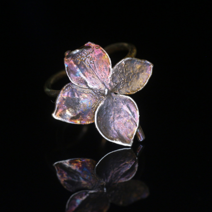 Cuff in silver, Hydrangea , фото 3