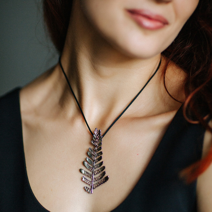 Кулон в серебре Fern Flower, Папоротник, фото 2