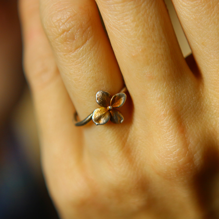 Ring in silver, Hydrangea , фото 3