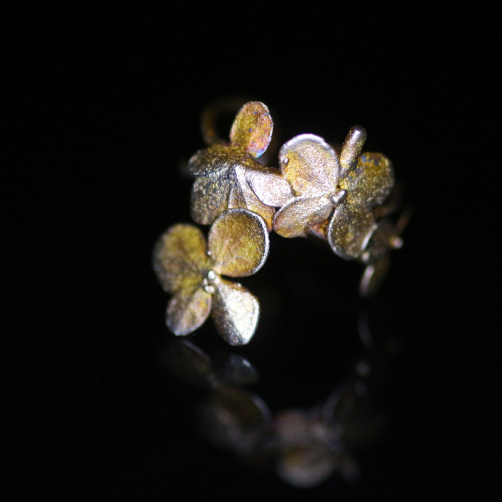 Cuff in silver, Hydrangea, фото 3