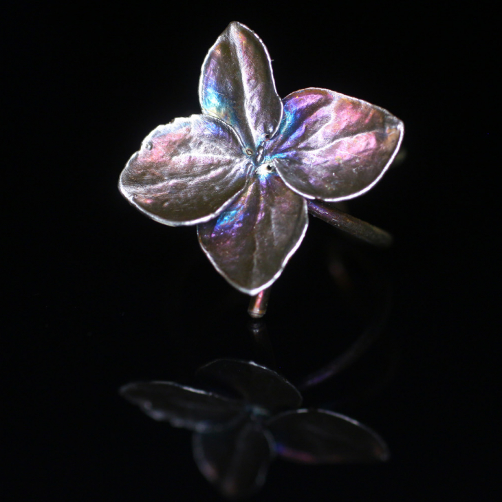 Cuff in silver, Hydrangea , фото 3