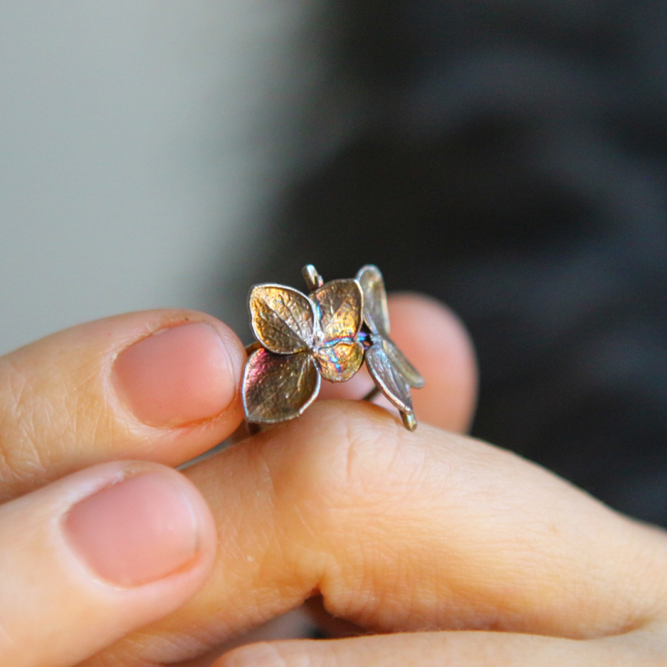 Cuff in silver, Hydrangea, фото 3