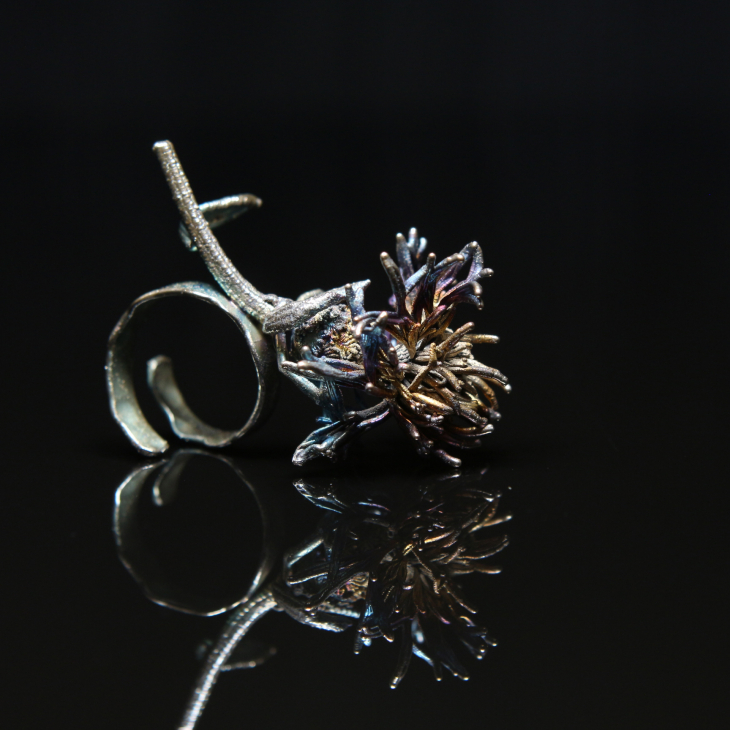 Кольцо в серебре Fleur de Magique, Василек, фото 1