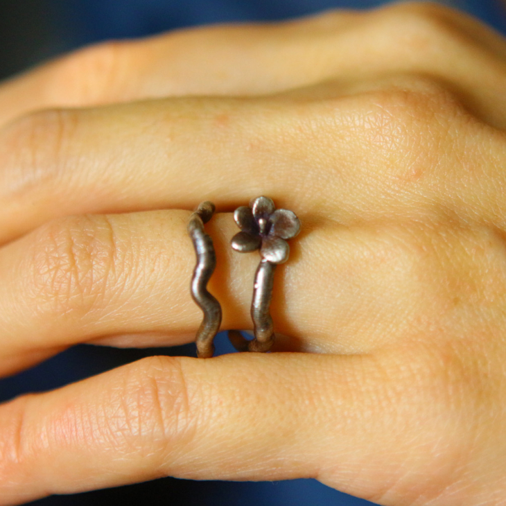 Ring in silver, Hydrangea , фото 3