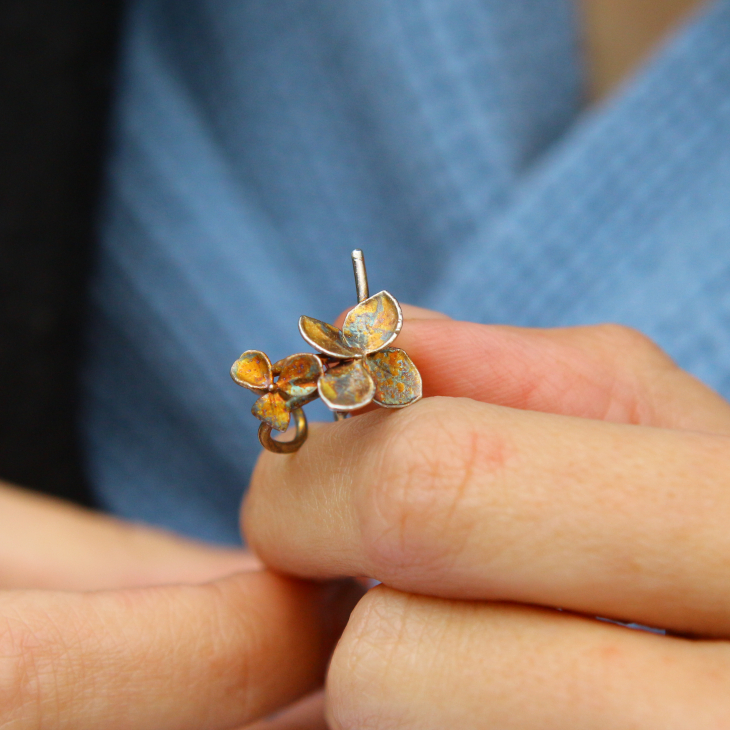 Cuff in silver, Hydrangea, фото 2