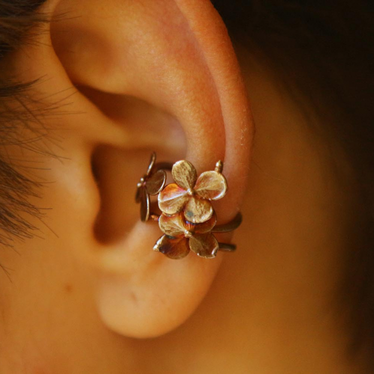 Cuff in silver, Hydrangea, фото 3