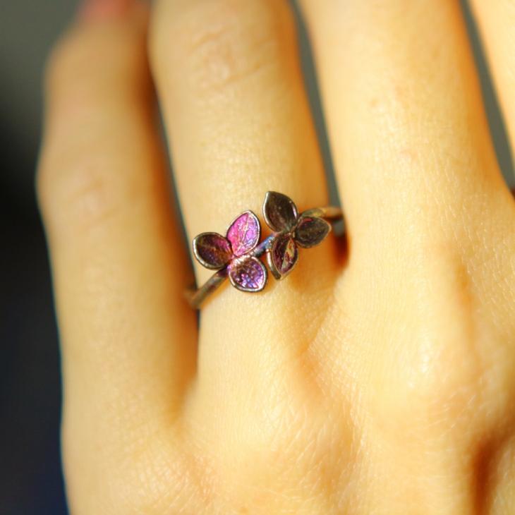 Ring in silver, Hydrangea , фото 2