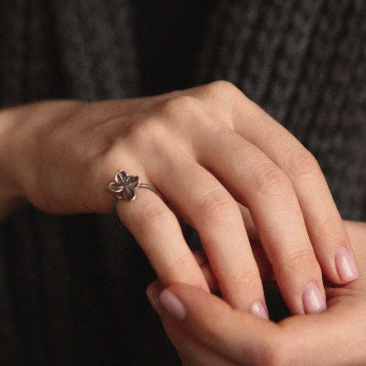 Кольцо в серебре Fleur de Magique, Гортензия, фото 2