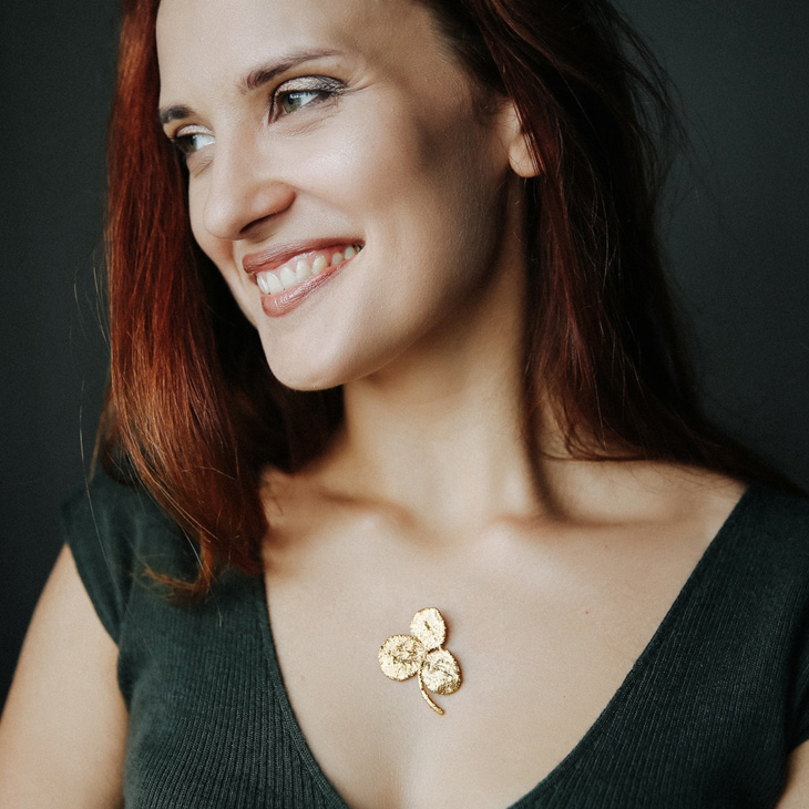 Кулон в золоте, Клевер, фото 4