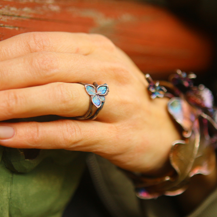 Ring in silver, Hydrangea , фото 2