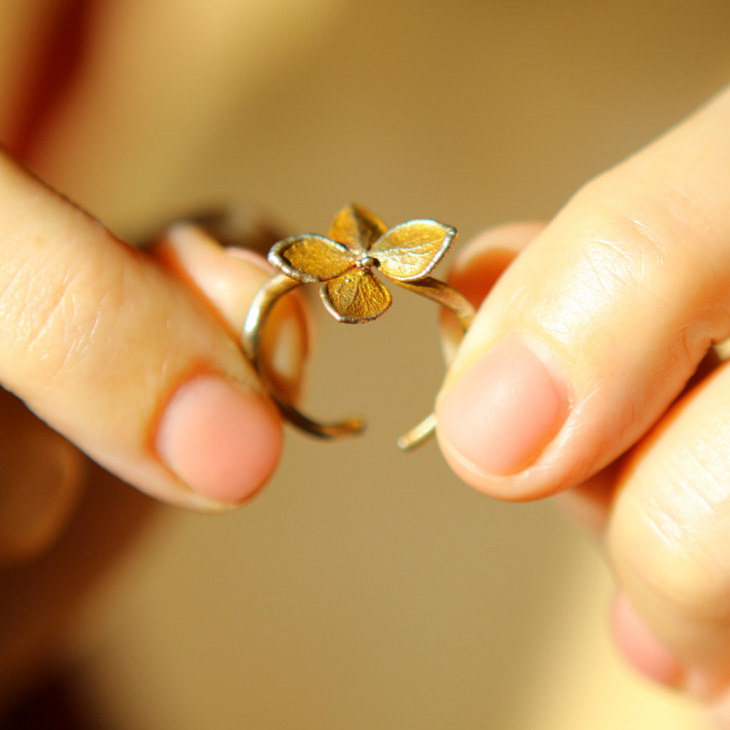 Ring in silver, Hydrangea , фото 4