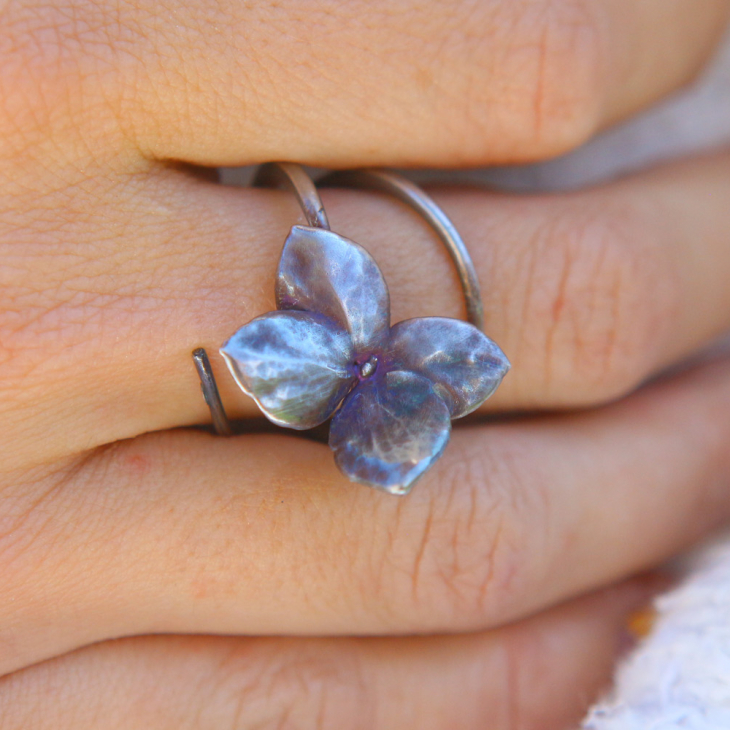 Rings in silver, Hydrangea , фото 3