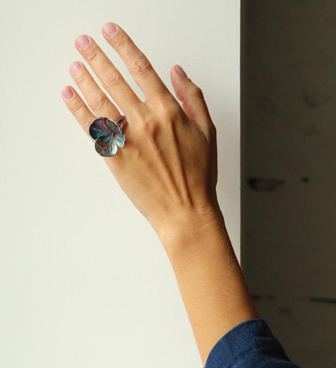 Ring in silver, Hydrangea , фото 1