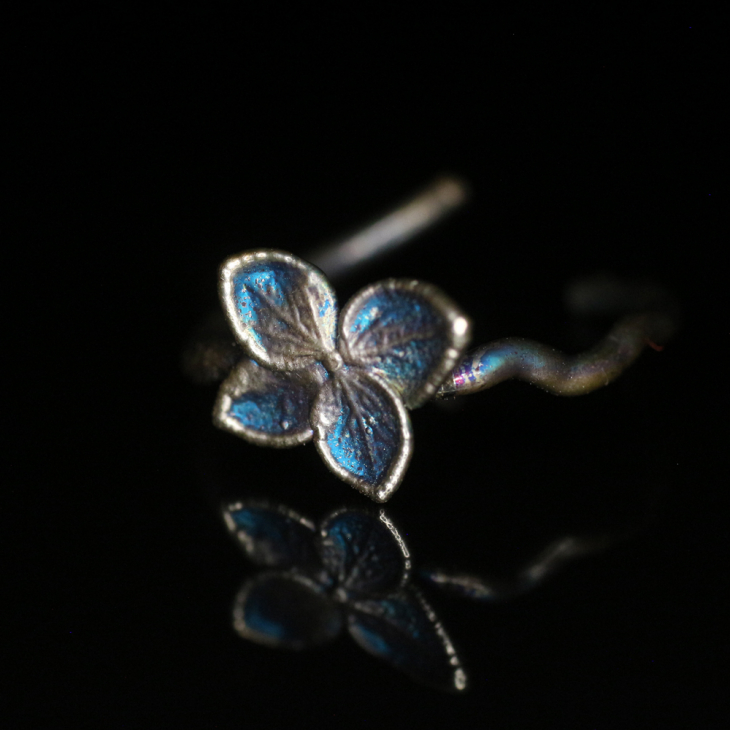 Ring in silver, Hydrangea , фото 3