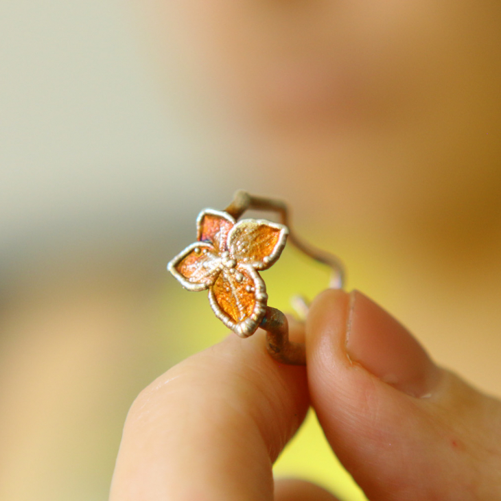 Ring in silver, Hydrangea , фото 3
