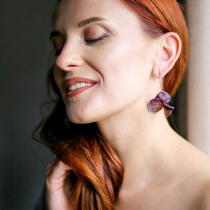 Серьги в серебре Fleur de Magique, Гортензия, фото 2