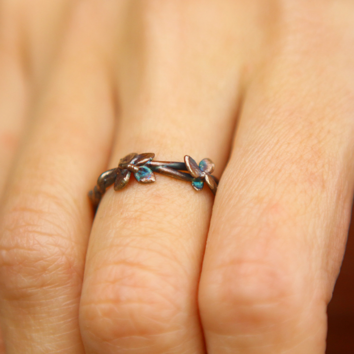 Ring in silver, Hydrangea , фото 2