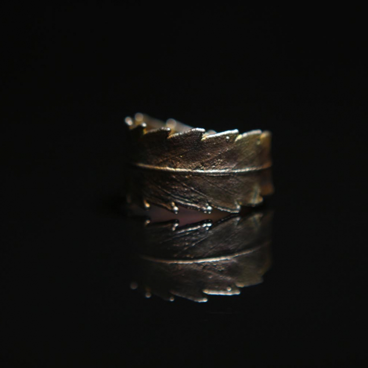 Кольцо в серебре Melancholy, Каннабис , фото 2