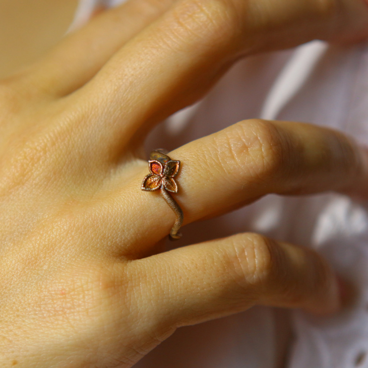Ring in silver, Hydrangea , фото 1