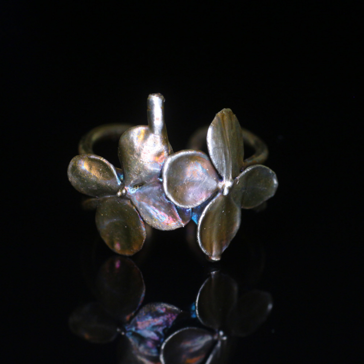 Cuff in silver, Hydrangea , фото 3