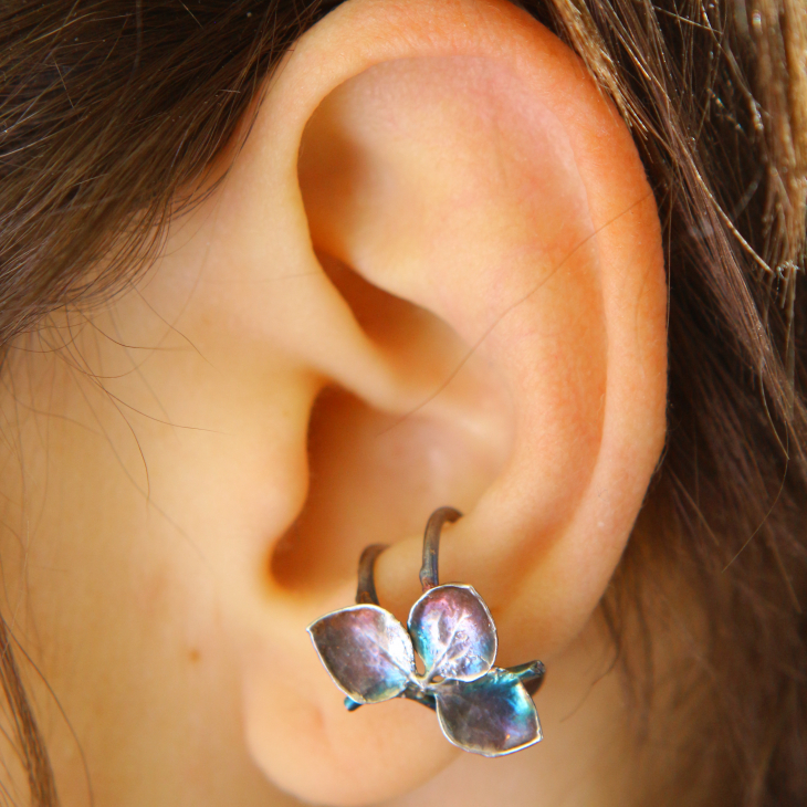 Cuff in silver, Hydrangea , фото 1