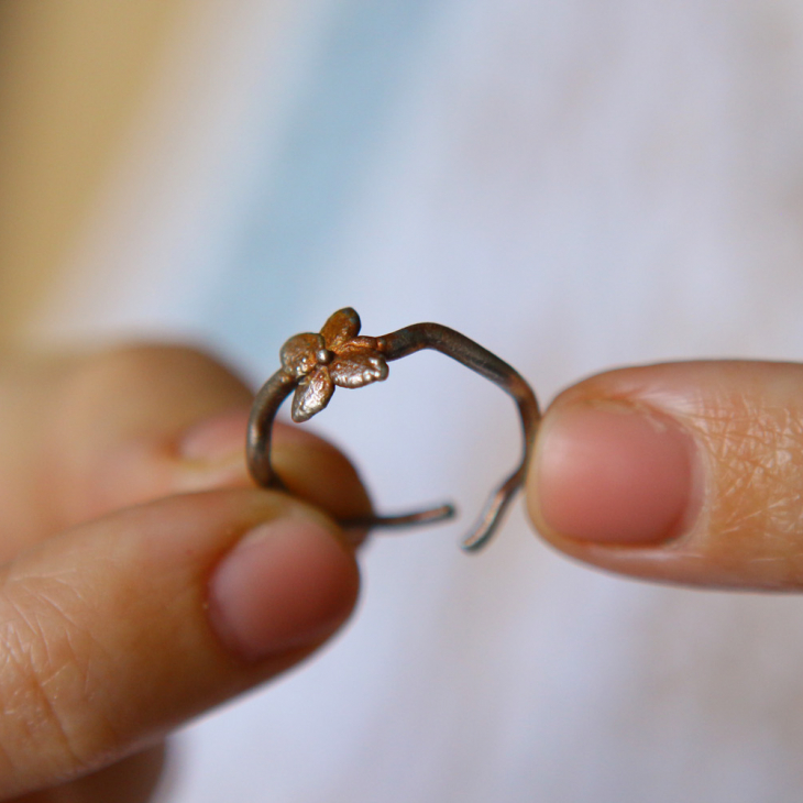 Ring in silver, Hydrangea , фото 3