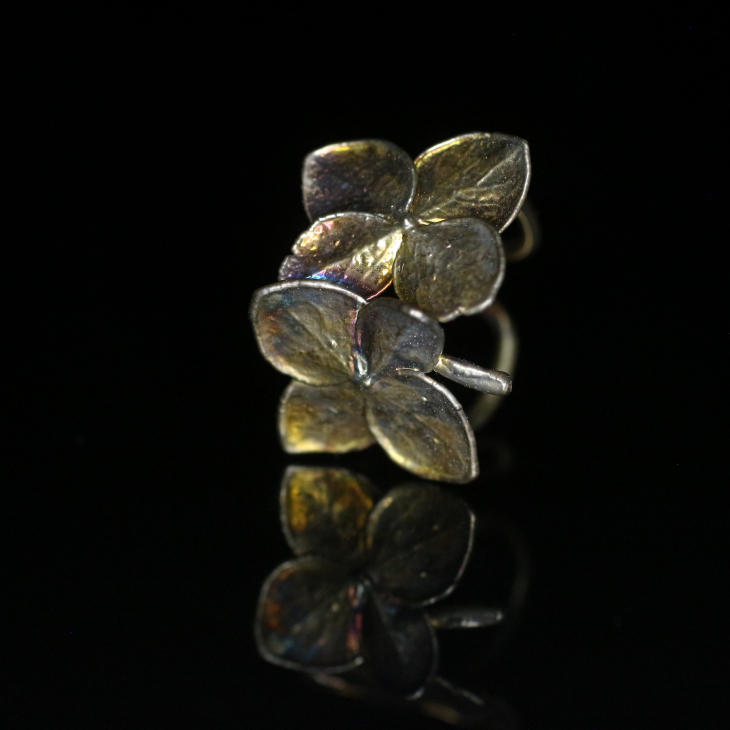 Cuff in silver, Hydrangea, фото 3