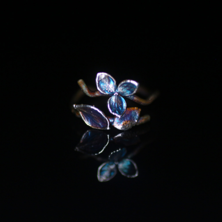 Ring in silver, Hydrangea , фото 4