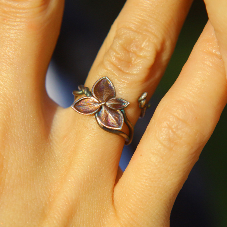 Rings in silver, Hydrangea , фото 3