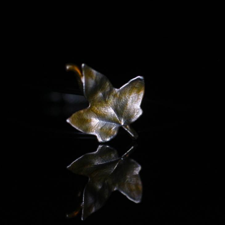 Maple pendant in colored silver, фото 4