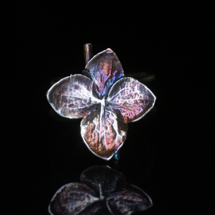 Cuff in silver, Hydrangea , фото 3