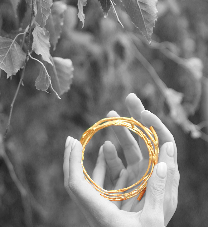 Браслет в золоте Flora, Береза, фото 7