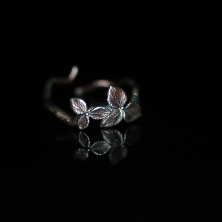 Ring in silver, Hydrangea , фото 4