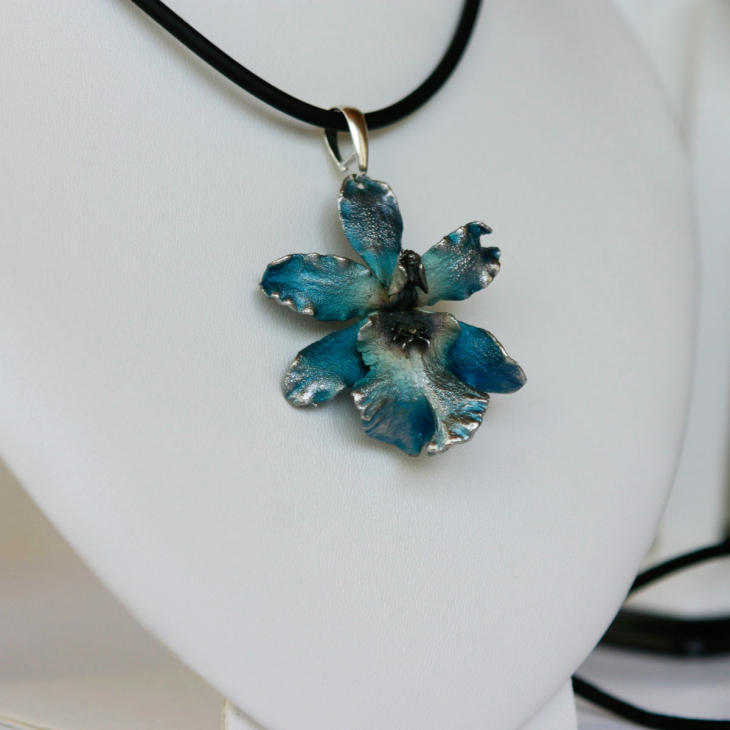 Кулон в серебре Fleur de Magique, Орхидея, фото 2